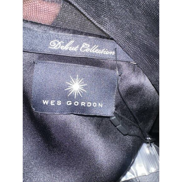 NWT WES GORDON Black Silk Lace Asymmetrical Hem CAMISOLE SLIP Dress Sz 8 $1094 - Picture 13 of 14